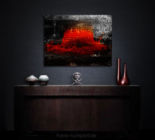 abstrakte Kunst auf gl&auml;nzender Metalloberfl&auml;che