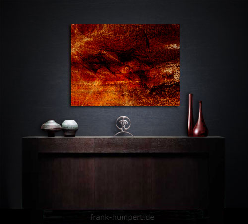 Kunst Bilder abstrakt auf gl&auml;nzender Metalloberfl&auml;che