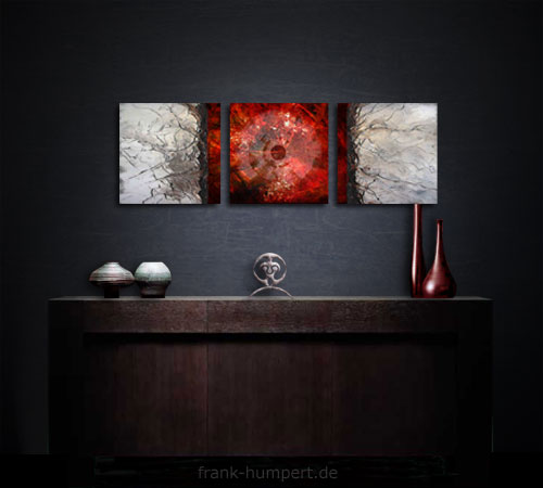 3 Bilder abstrakte Kunst Metallbilder